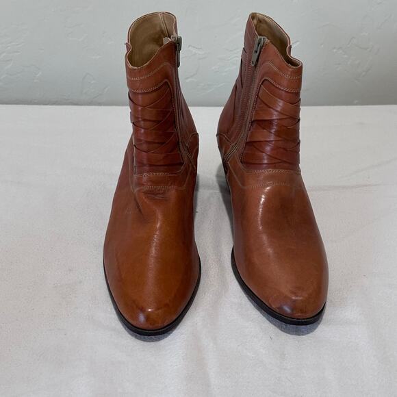 Hardy Ankle boots side zip Leather made in Brazil womans size 10.5 comfort heel - Picture 2 of 5